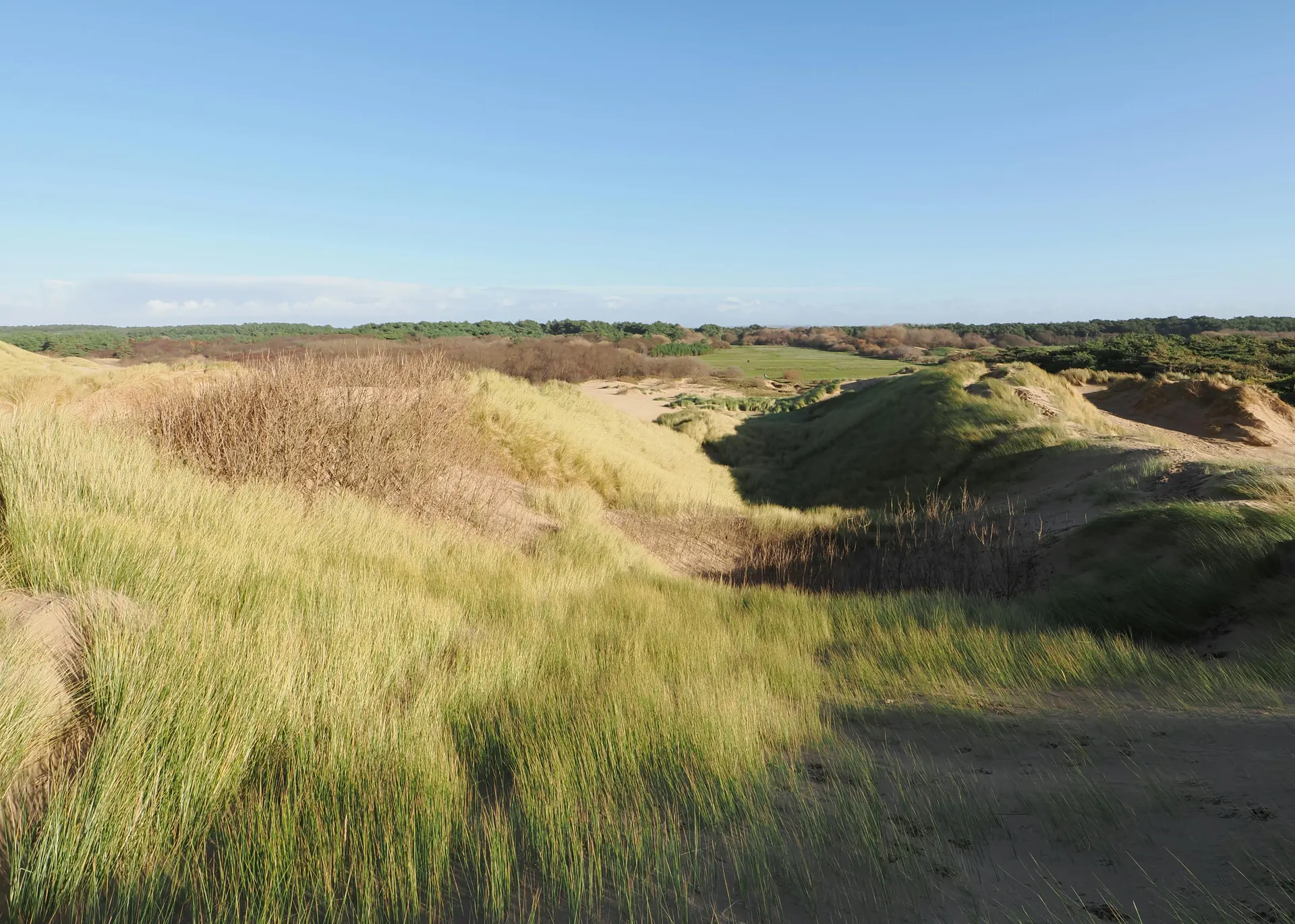 Wide coastal landscape around Formby and Ainsdale